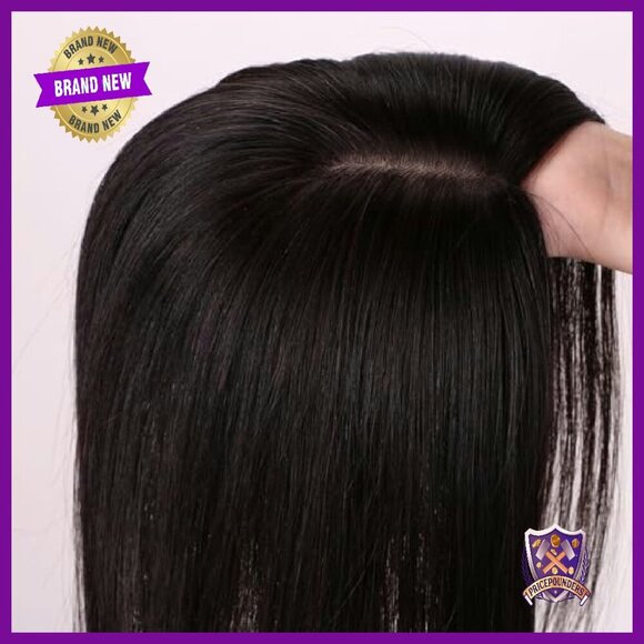 12 Inch Human Hair Topper with Silk Base & Bangs for Thinning Hair main image 7
